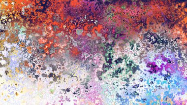 Soyut pas benzeri organik doku, canlı mermer renkler, paslanmış metal yüzey etkisi ve anlamlı kaotik desen.