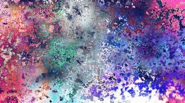 Soyut pas benzeri organik doku, canlı mermer renkler, paslanmış metal yüzey etkisi ve anlamlı kaotik desen.