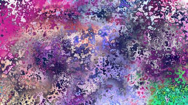 Soyut pas benzeri organik doku, canlı mermer renkler, paslanmış metal yüzey etkisi ve anlamlı kaotik desen.