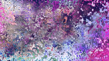 Soyut pas benzeri organik doku, canlı mermer renkler, paslanmış metal yüzey etkisi ve anlamlı kaotik desen.