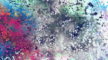 Soyut pas benzeri organik doku, canlı mermer renkler, paslanmış metal yüzey etkisi ve anlamlı kaotik desen.