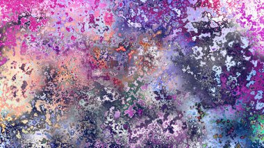 Soyut pas benzeri organik doku, canlı mermer renkler, paslanmış metal yüzey etkisi ve anlamlı kaotik desen.