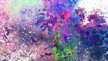 Soyut pas benzeri organik doku, canlı mermer renkler, paslanmış metal yüzey etkisi ve anlamlı kaotik desen.