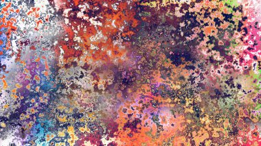 Soyut pas benzeri organik doku, canlı mermer renkler, paslanmış metal yüzey etkisi ve anlamlı kaotik desen.