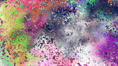 Soyut pas benzeri organik doku, canlı mermer renkler, paslanmış metal yüzey etkisi ve anlamlı kaotik desen.