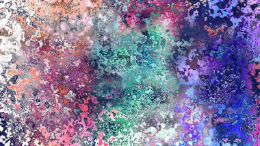 Soyut pas benzeri organik doku, canlı mermer renkler, paslanmış metal yüzey etkisi ve anlamlı kaotik desen.