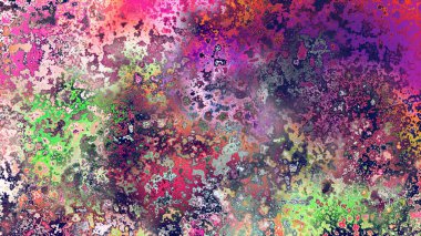 Soyut pas benzeri organik doku, canlı mermer renkler, paslanmış metal yüzey etkisi ve anlamlı kaotik desen.