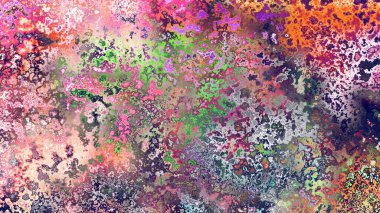 Soyut pas benzeri organik doku, canlı mermer renkler, paslanmış metal yüzey etkisi ve anlamlı kaotik desen.