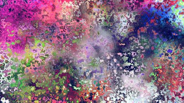 Soyut pas benzeri organik doku, canlı mermer renkler, paslanmış metal yüzey etkisi ve anlamlı kaotik desen.