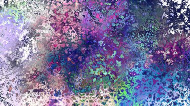 Soyut pas benzeri organik doku, canlı mermer renkler, paslanmış metal yüzey etkisi ve anlamlı kaotik desen.