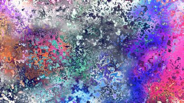 Soyut pas benzeri organik doku, canlı mermer renkler, paslanmış metal yüzey etkisi ve anlamlı kaotik desen.