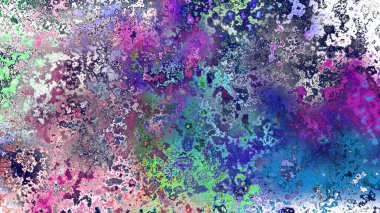 Soyut pas benzeri organik doku, canlı mermer renkler, paslanmış metal yüzey etkisi ve anlamlı kaotik desen.