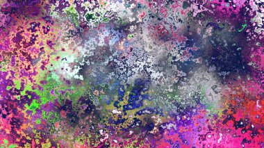 Soyut pas benzeri organik doku, canlı mermer renkler, paslanmış metal yüzey etkisi ve anlamlı kaotik desen.