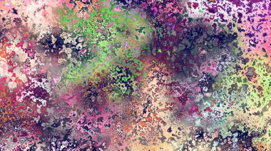 Soyut pas benzeri organik doku, canlı mermer renkler, paslanmış metal yüzey etkisi ve anlamlı kaotik desen.