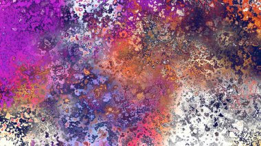 Soyut pas benzeri organik doku, canlı mermer renkler, paslanmış metal yüzey etkisi ve anlamlı kaotik desen.