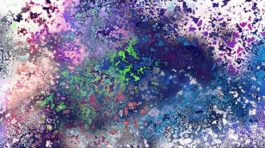 Soyut pas benzeri organik doku, canlı mermer renkler, paslanmış metal yüzey etkisi ve anlamlı kaotik desen.