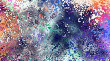 Soyut pas benzeri organik doku, canlı mermer renkler, paslanmış metal yüzey etkisi ve anlamlı kaotik desen.