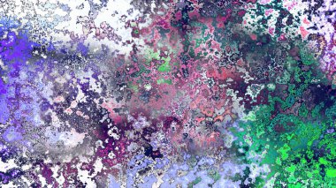 Soyut pas benzeri organik doku, canlı mermer renkler, paslanmış metal yüzey etkisi ve anlamlı kaotik desen.