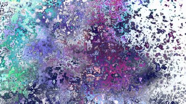 Soyut pas benzeri organik doku, canlı mermer renkler, paslanmış metal yüzey etkisi ve anlamlı kaotik desen.