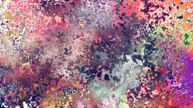 Soyut pas benzeri organik doku, canlı mermer renkler, paslanmış metal yüzey etkisi ve anlamlı kaotik desen.