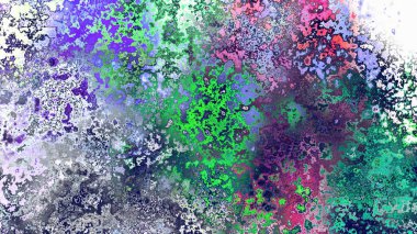 Soyut pas benzeri organik doku, canlı mermer renkler, paslanmış metal yüzey etkisi ve anlamlı kaotik desen.