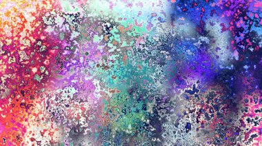 Soyut pas benzeri organik doku, canlı mermer renkler, paslanmış metal yüzey etkisi ve anlamlı kaotik desen.