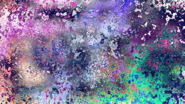 Soyut pas benzeri organik doku, canlı mermer renkler, paslanmış metal yüzey etkisi ve anlamlı kaotik desen.