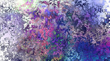 Soyut pas benzeri organik doku, canlı mermer renkler, paslanmış metal yüzey etkisi ve anlamlı kaotik desen.