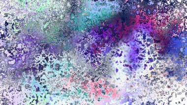 Soyut pas benzeri organik doku, canlı mermer renkler, paslanmış metal yüzey etkisi ve anlamlı kaotik desen.