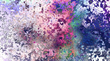 Soyut pas benzeri organik doku, canlı mermer renkler, paslanmış metal yüzey etkisi ve anlamlı kaotik desen.