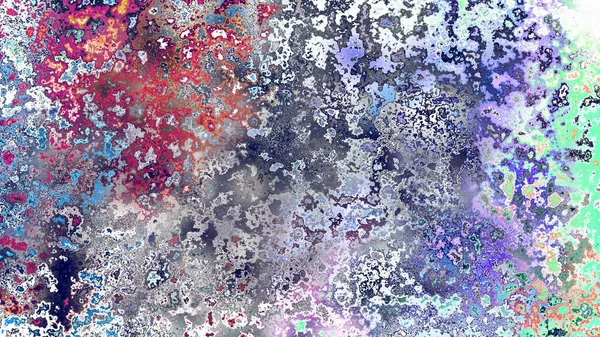 Soyut pas benzeri organik doku, canlı mermer renkler, paslanmış metal yüzey etkisi ve anlamlı kaotik desen.