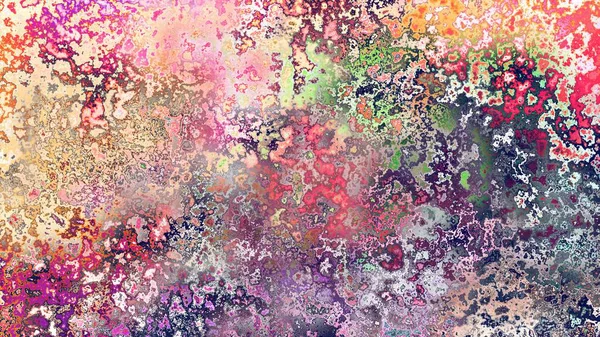 Soyut pas benzeri organik doku, canlı mermer renkler, paslanmış metal yüzey etkisi ve anlamlı kaotik desen.