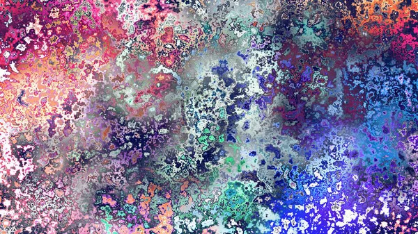 Soyut pas benzeri organik doku, canlı mermer renkler, paslanmış metal yüzey etkisi ve anlamlı kaotik desen.