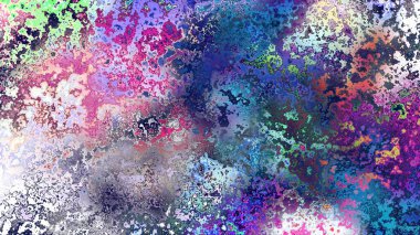 Soyut pas benzeri organik doku, canlı mermer renkler, paslanmış metal yüzey etkisi ve anlamlı kaotik desen.