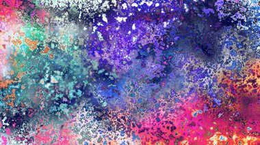 Soyut pas benzeri organik doku, canlı mermer renkler, paslanmış metal yüzey etkisi ve anlamlı kaotik desen.