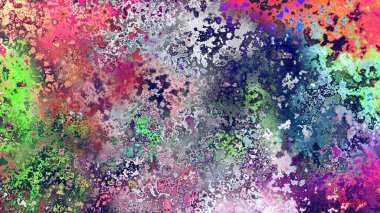 Soyut pas benzeri organik doku, canlı mermer renkler, paslanmış metal yüzey etkisi ve anlamlı kaotik desen.