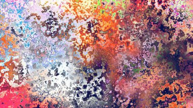 Soyut pas benzeri organik doku, canlı mermer renkler, paslanmış metal yüzey etkisi ve anlamlı kaotik desen.