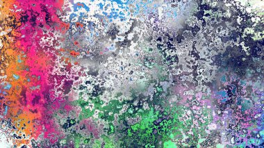 Soyut pas benzeri organik doku, canlı mermer renkler, paslanmış metal yüzey etkisi ve anlamlı kaotik desen.