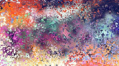 Soyut pas benzeri organik doku, canlı mermer renkler, paslanmış metal yüzey etkisi ve anlamlı kaotik desen.