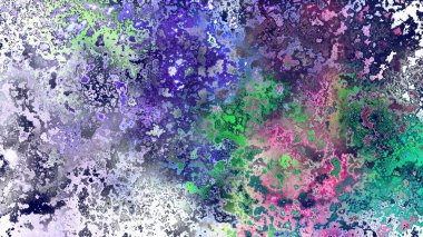 Soyut pas benzeri organik doku, canlı mermer renkler, paslanmış metal yüzey etkisi ve anlamlı kaotik desen.