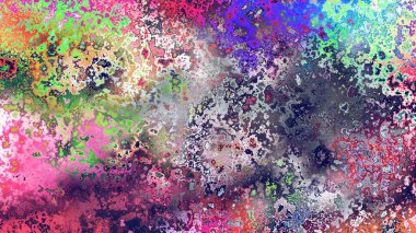 Soyut pas benzeri organik doku, canlı mermer renkler, paslanmış metal yüzey etkisi ve anlamlı kaotik desen.