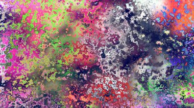 Soyut pas benzeri organik doku, canlı mermer renkler, paslanmış metal yüzey etkisi ve anlamlı kaotik desen.