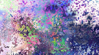 Soyut pas benzeri organik doku, canlı mermer renkler, paslanmış metal yüzey etkisi ve anlamlı kaotik desen.