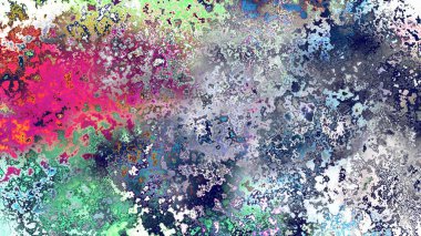 Soyut pas benzeri organik doku, canlı mermer renkler, paslanmış metal yüzey etkisi ve anlamlı kaotik desen.