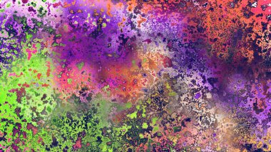 Soyut pas benzeri organik doku, canlı mermer renkler, paslanmış metal yüzey etkisi ve anlamlı kaotik desen.