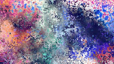 Soyut pas benzeri organik doku, canlı mermer renkler, paslanmış metal yüzey etkisi ve anlamlı kaotik desen.