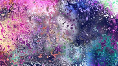 Soyut pas benzeri organik doku, canlı mermer renkler, paslanmış metal yüzey etkisi ve anlamlı kaotik desen.