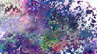 Soyut pas benzeri organik doku, canlı mermer renkler, paslanmış metal yüzey etkisi ve anlamlı kaotik desen.