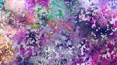 Soyut pas benzeri organik doku, canlı mermer renkler, paslanmış metal yüzey etkisi ve anlamlı kaotik desen.