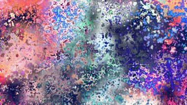 Soyut pas benzeri organik doku, canlı mermer renkler, paslanmış metal yüzey etkisi ve anlamlı kaotik desen.